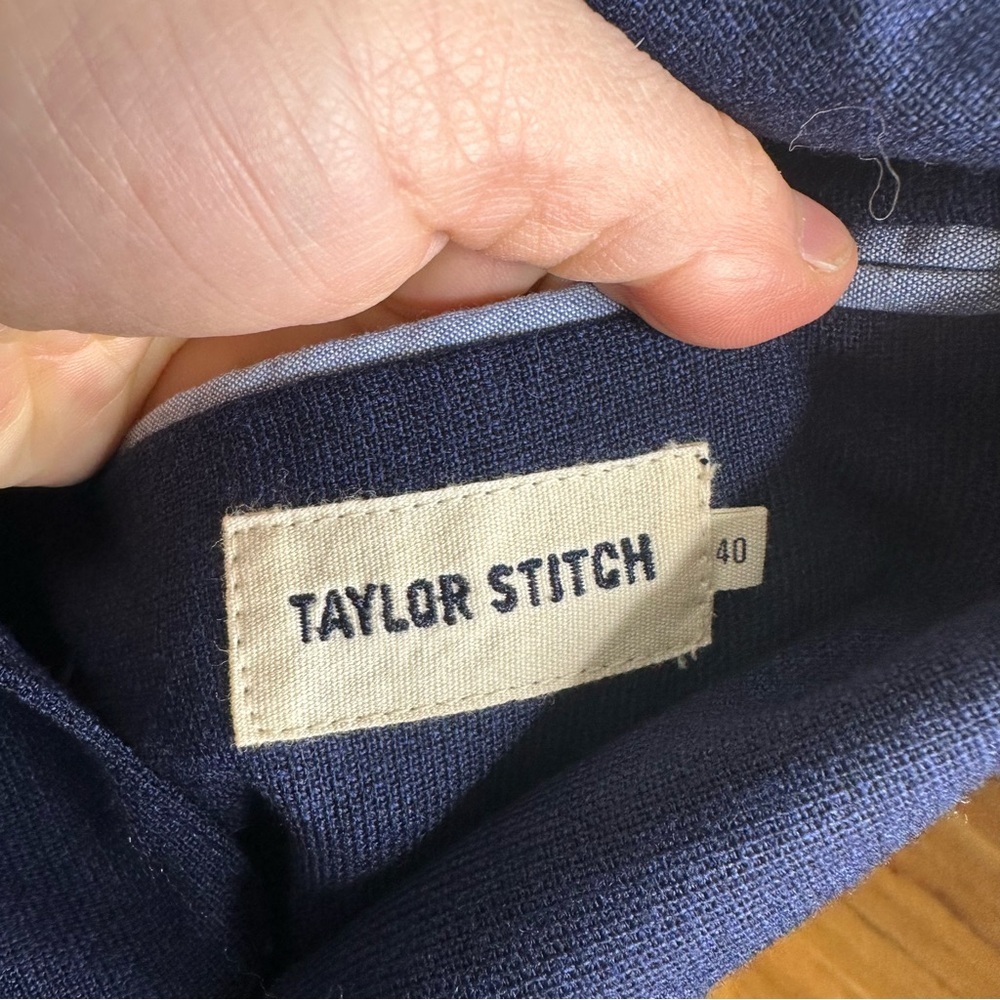 Taylor Stitch Telegraph 100% Wool Lightweight Everyday Blazer in Navy Blue 40R - Picture 9 of 9